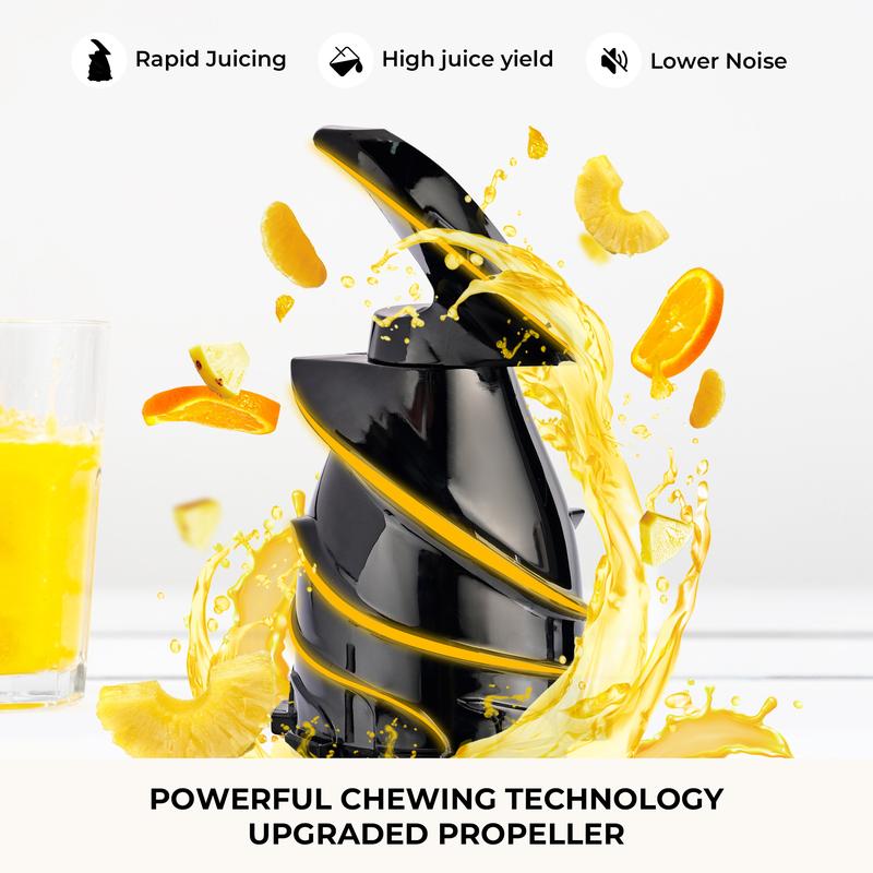 Cold Press Juicer with 5.3" Wide Feed Chute – High Juice Yield, Easy Clean, Whole Fruit Masticator Lisa Domen