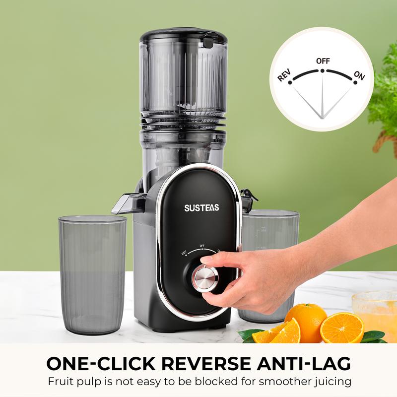 Cold Press Juicer with 5.3" Wide Feed Chute – High Juice Yield, Easy Clean, Whole Fruit Masticator Lisa Domen