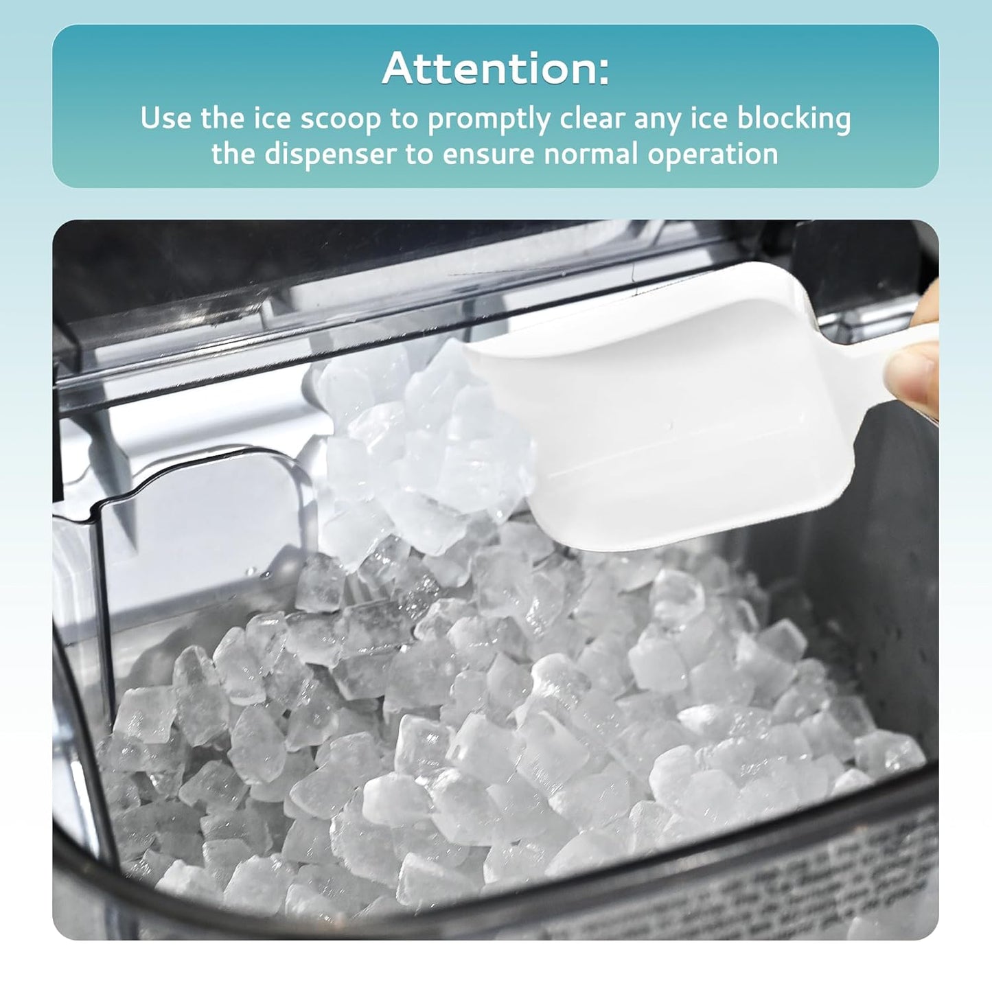 Nugget Ice Maker Countertop – 35lbs/Day Sonic Pebble Ice Machine with Self-Cleaning, Scoop & Basket, Stainless Steel Country Style Interiors