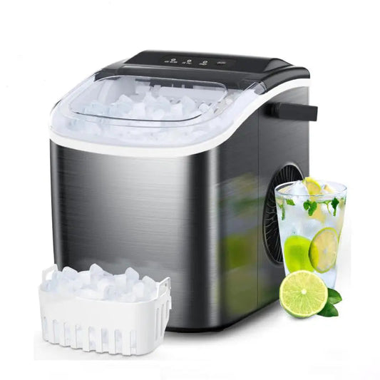 Portable Bullet Ice Maker – 9 Ice Cubes in 6 Mins, 26.5lbs/24H, Self-Cleaning Machine for Home, Party, RV ERIC SONG